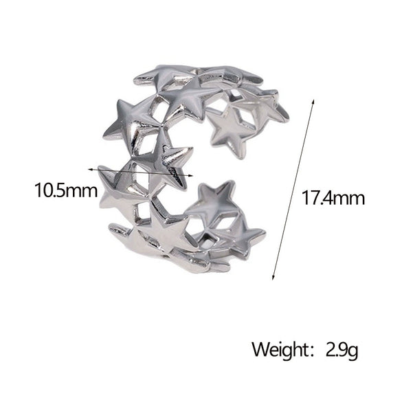 Wholesale Stainless Steel Open Ring With Geometric Shape Simple Retro Niche Design Electroplated 18K Gold For Women Non Fading