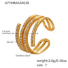 Wholesale Stainless Steel Open Ring With Heart And Geometric Shapes Electroplated Non Fading Niche Design Women's Jewelry