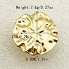 Wholesale Stainless Steel Open Ring With Plant Flowers Pattern Gold Plated
