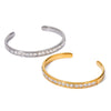 Wholesale Stainless Steel Opening Bracelet With White Rhinestones And Electroplating In Summer Vacation Style