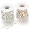 Wholesale Stainless Steel Oval Faux White Pearl Chain Necklace Handmade With Electroplating