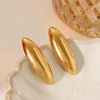 Wholesale Stainless Steel Oval Geometric Electroplated Women's Earrings