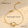 Wholesale Stainless Steel Oval Natural White Shell Fashion Electroplated Women's Bracelet Necklace Set