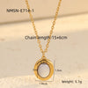 Wholesale Stainless Steel Oval Natural White Shell Fashion Electroplated Women's Bracelet Necklace Set