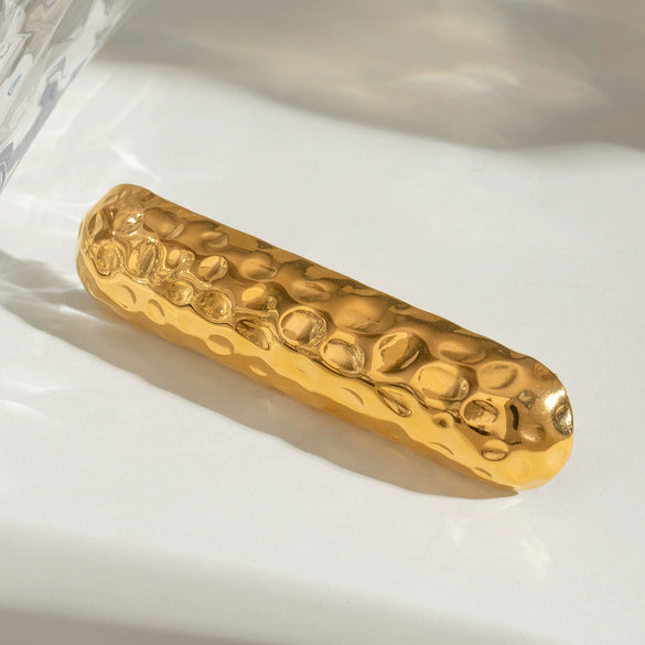 Wholesale Stainless Steel Oval Oneword Hammer Hair Clip Light Luxury Jewelry With Electroplating For Women