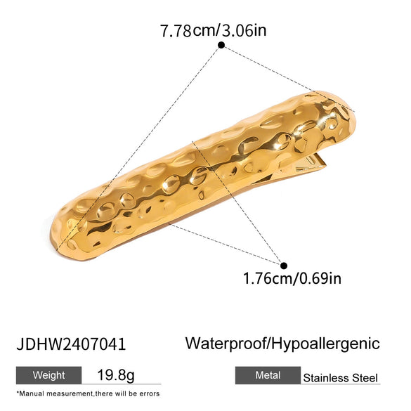 Wholesale Stainless Steel Oval Oneword Hammer Hair Clip Light Luxury Jewelry With Electroplating For Women