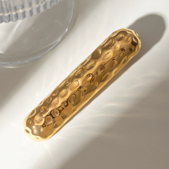 Wholesale Stainless Steel Oval Oneword Hammer Hair Clip Light Luxury Jewelry With Electroplating For Women