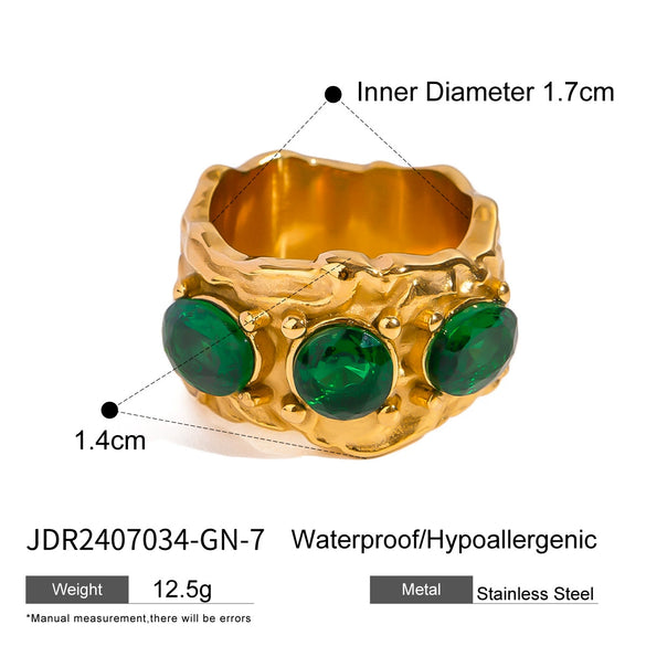 Wholesale Stainless Steel Oval Retro Geometric Hammer Pattern Earrings 18K Gold Electroplated For Women