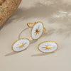 Wholesale Stainless Steel Oval Star Geometric Earrings And Ring With Electroplating For Women Light Luxury High End Fashion Novelty Jewelry