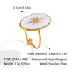Wholesale Stainless Steel Oval Star Geometric Earrings And Ring With Electroplating For Women Light Luxury High End Fashion Novelty Jewelry