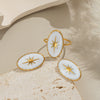 Wholesale Stainless Steel Oval Star Geometric Earrings And Ring With Electroplating For Women Light Luxury High End Fashion Novelty Jewelry