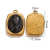 Wholesale Stainless Steel Oval Turquoise Pendant Maillard Style Personality Jewelry Pendant With Electroplating