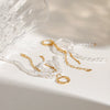 Wholesale Stainless Steel Pearl Bow Tassel Earrings With 18K Gold Electroplating Quiet Design And Elegant Temperament
