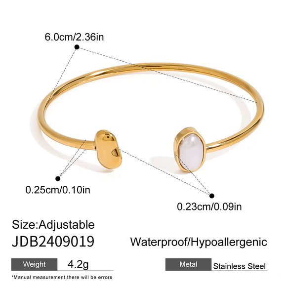 Wholesale Stainless Steel Pearl Bracelet With Geometric Style And Electroplating