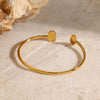 Wholesale Stainless Steel Pearl Bracelet With Geometric Style And Electroplating