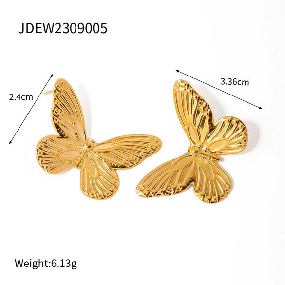Wholesale Stainless Steel Pearl Earrings Light Luxury Ear Studs Electroplated Geometric Shape Jewelry For Women