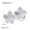 Wholesale Stainless Steel Pearl Earrings With Flower Design And Geometric Pattern Electroplated Titanium Steel Jewelry For Women