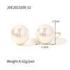 Wholesale Stainless Steel Pearl Earrings With Geometric Design And Electroplating For Women