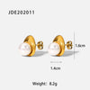Wholesale Stainless Steel Pearl Earrings With Geometric Design And Electroplating For Women