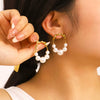 Wholesale Stainless Steel Pearl Earrings With Geometric Design And Vacuum Plating For Women Simple Splicing Niche Unique Ins Cool And Elegant