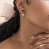 Wholesale Stainless Steel Pearl Earrings With Heart Shape And Electroplating For Women