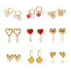 Wholesale Stainless Steel Pearl Earrings With Heart Shape And Electroplating For Women