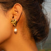 Wholesale Stainless Steel Pearl Earrings With Heart Shape And Electroplating For Women