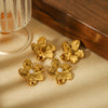Wholesale Stainless Steel Pearl Flower Earrings Electroplated Highend Niche Luxury