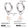 Wholesale Stainless Steel Pearl Geometric Earrings For Women Electroplated Minimalist Style