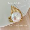 Wholesale Stainless Steel Pearl Geometric Retro Elegant Oversized Hollow Scallop Open Ring Set Earrings With Electroplating
