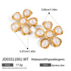 Wholesale Stainless Steel Pearl Hammered Geometric Earrings With 18K Gold Electroplating For Women