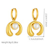Wholesale Stainless Steel Pearl Horseshoe Design Goldplated Fashion Jewelry Earrings For Women