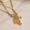 Wholesale Stainless Steel Pearl Letter Pendant Necklace For Women With Electroplating Styling With Letters Numbers Text