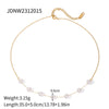 Wholesale Stainless Steel Pearl Necklace With Geometric Pattern Titanium Steel Pendant Electroplated Light Luxury Minimalist Style For Women