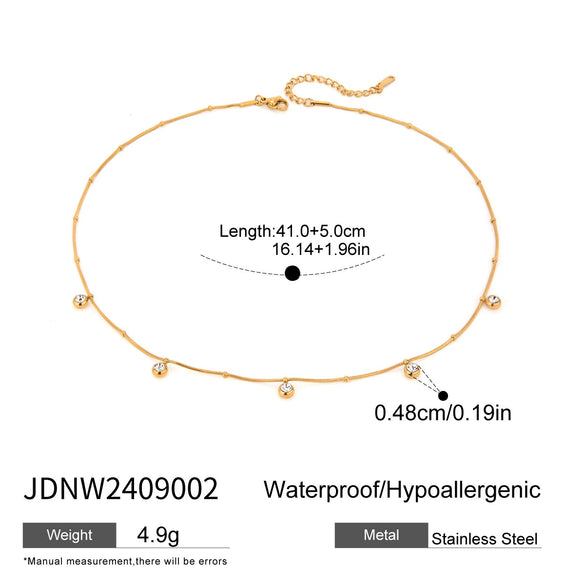 Wholesale Stainless Steel Pearl Necklace With Geometric Pattern Titanium Steel Pendant Electroplated Light Luxury Minimalist Style For Women