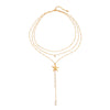 Wholesale Stainless Steel Pearl Necklace With Titanium Steel Starfish Accessories Electroplated Geometric Shaped For Women