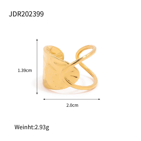 Wholesale Stainless Steel Pearl Ring With Geometric Design And Electroplating For Women