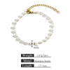 Wholesale Stainless Steel Pearl Totem Bracelet With Vacuum Goldplated Chain And Simple Design