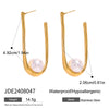 Wholesale Stainless Steel Pearl Ushaped Design Women's Earrings With Electroplating Treatment