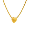 Wholesale Stainless Steel Pendant Necklace For Women Fashion Retro Gold Plated Heart Shape Striped Mesh Chain