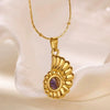 Wholesale Stainless Steel Pendant Necklace With Crab Seahorse Shell Design And Dripping Oil Style 18K Gold Plated