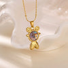 Wholesale Stainless Steel Pendant Necklace With Crab Seahorse Shell Design And Dripping Oil Style 18K Gold Plated