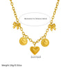 Wholesale Stainless Steel Pendant Necklace With Goldplated Ochain Retro Heavy Industry Style Bow And Heart Shape Design