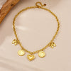 Wholesale Stainless Steel Pendant Necklace With Goldplated Ochain Retro Heavy Industry Style Bow And Heart Shape Design