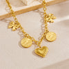 Wholesale Stainless Steel Pendant Necklace With Goldplated Ochain Retro Heavy Industry Style Bow And Heart Shape Design