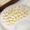 Wholesale Stainless Steel Pendant Necklace With White Shell Inlay Hammered Cross Chain For Women Featuring Letters Numbers Text Design With Polished Plating