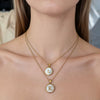 Wholesale Stainless Steel Pendant Necklace With White Shell Inlay Hammered Cross Chain For Women Featuring Letters Numbers Text Design With Polished Plating