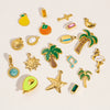 Wholesale Stainless Steel Pendant With Oil Dripping Coconut Tree Pattern Electroplated For Necklace And Bracelet