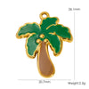 Wholesale Stainless Steel Pendant With Oil Dripping Coconut Tree Pattern Electroplated For Necklace And Bracelet