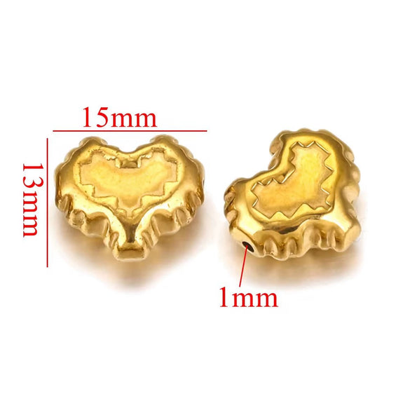 Wholesale Stainless Steel Perforated Round Baroque Style Totem Pattern 18K Gold Plated Spacer Beads For Diy Pendant Necklace And Bracelet Jewelry